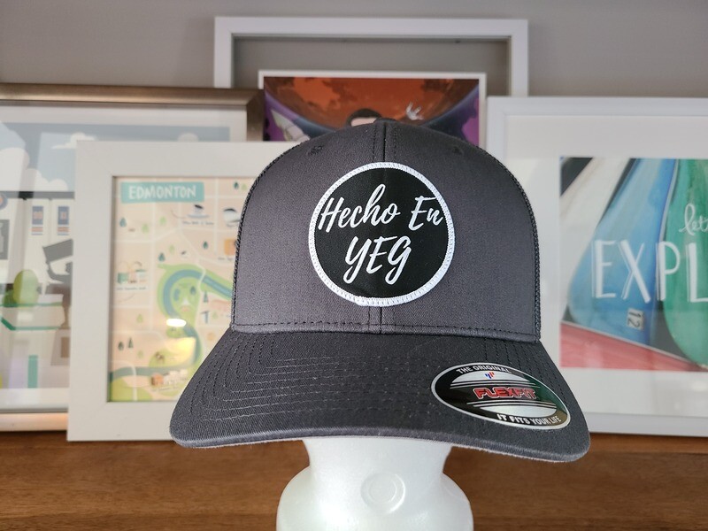Charcoal Flexfit Hecho En YEG (Woven Patch)