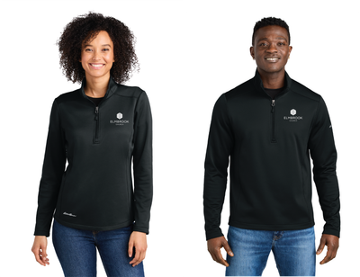 Eddie Bauer Men's &amp; Women's Smooth Mid Layer Fleece 1/2-Zip in Black (EB230 &amp; EB2370)
