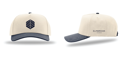 Richardson 5-Panel Relaxed Gramps Hat 356 in Cream/Navy