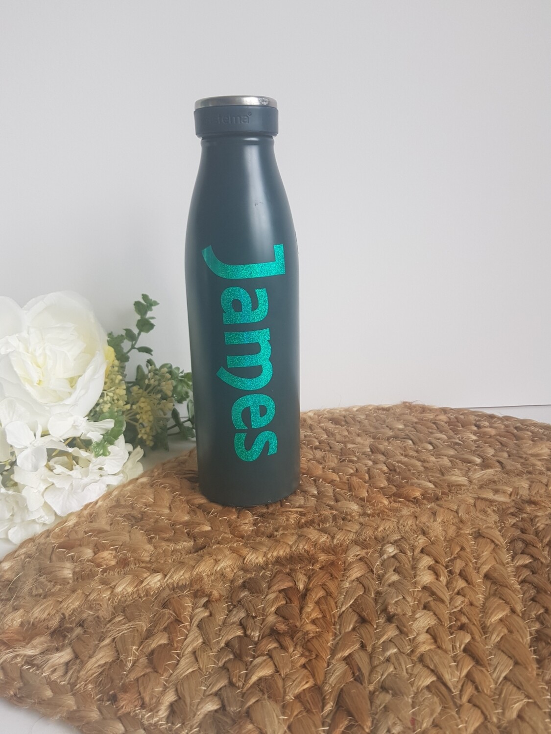 Charcoal Drink bottle with Name Decal