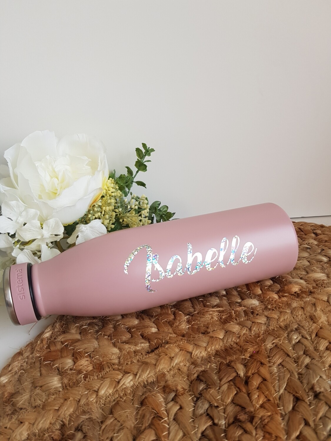 Pink Drink bottle with Name Decal