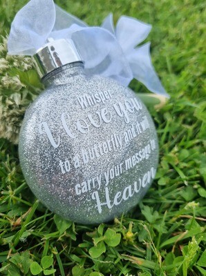 Silver Glitter &quot;Whisper to Heaven&quot; Ornament