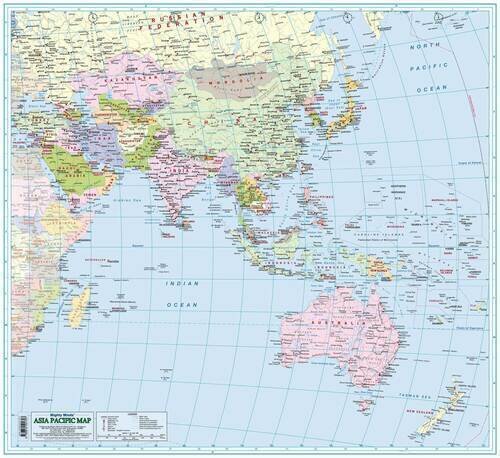 ASIA PACIFIC MAP - 72cm x 66cm - Rolled