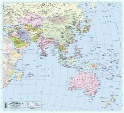 ASIA PACIFIC MAP - 72cm x 66cm - Rolled