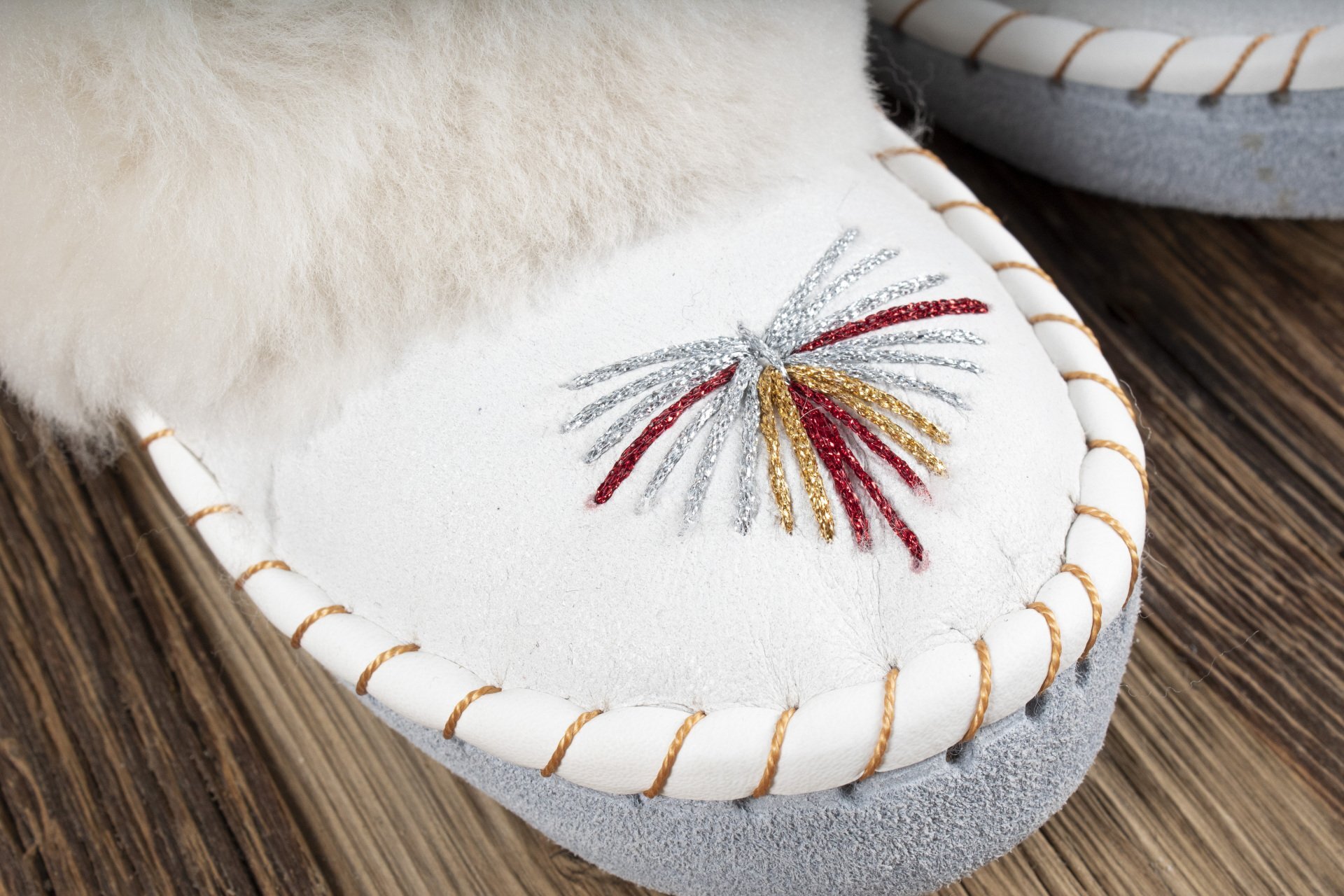 Womens Moccasin Slippers (Cream)