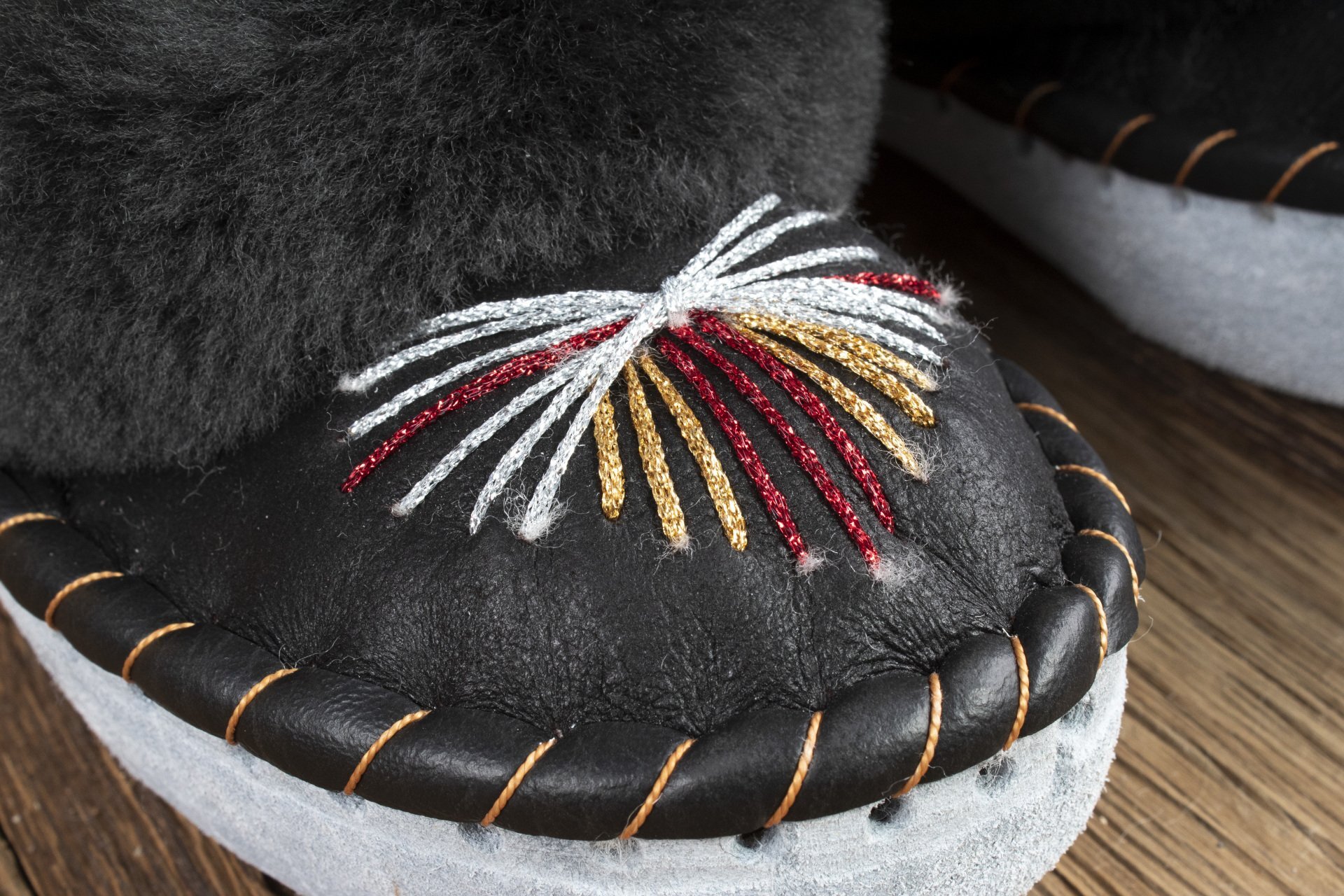 Womens Moccasin Slippers (Dark Grey)