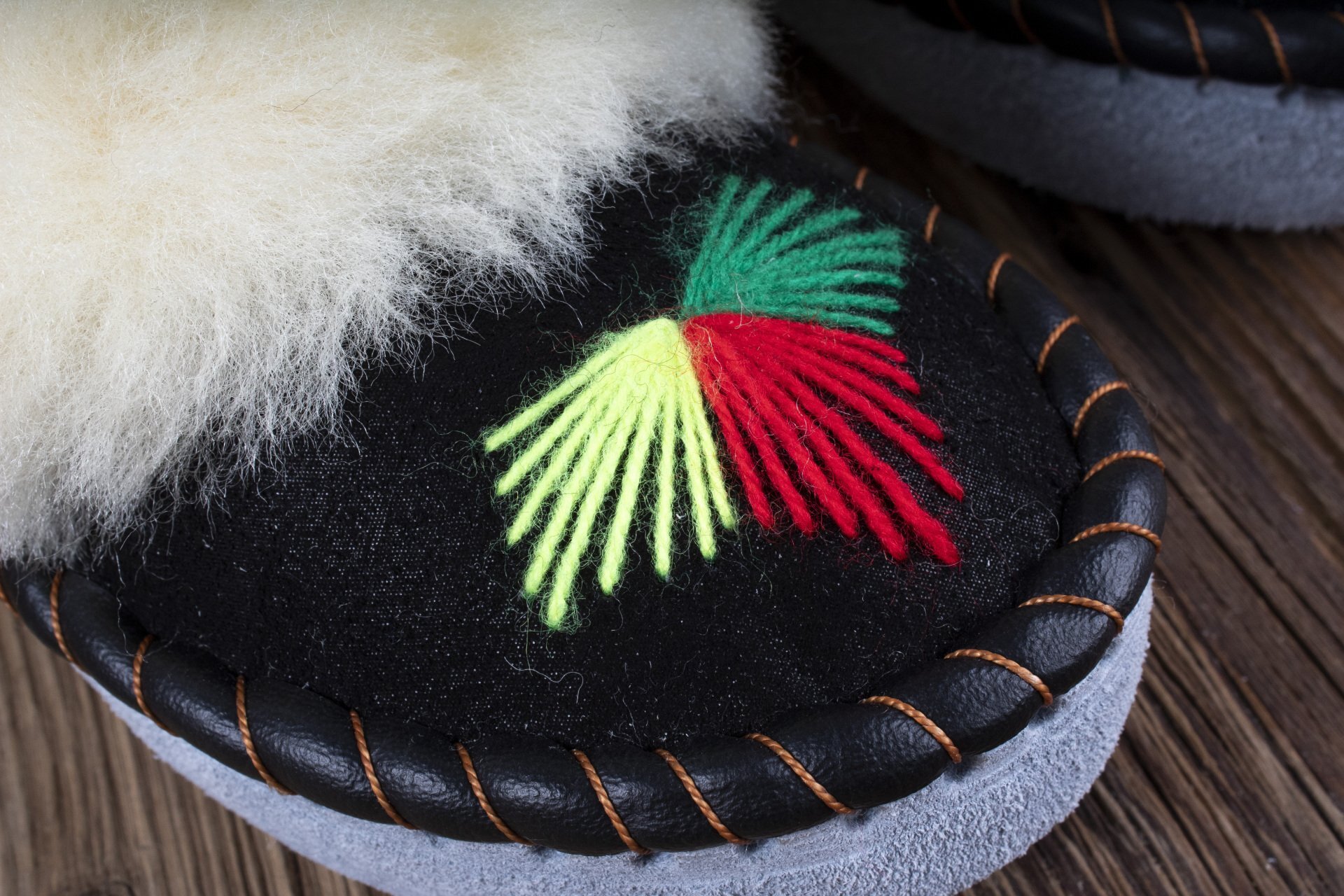 Womens Moccasin Slippers (Yellow & Black #2)