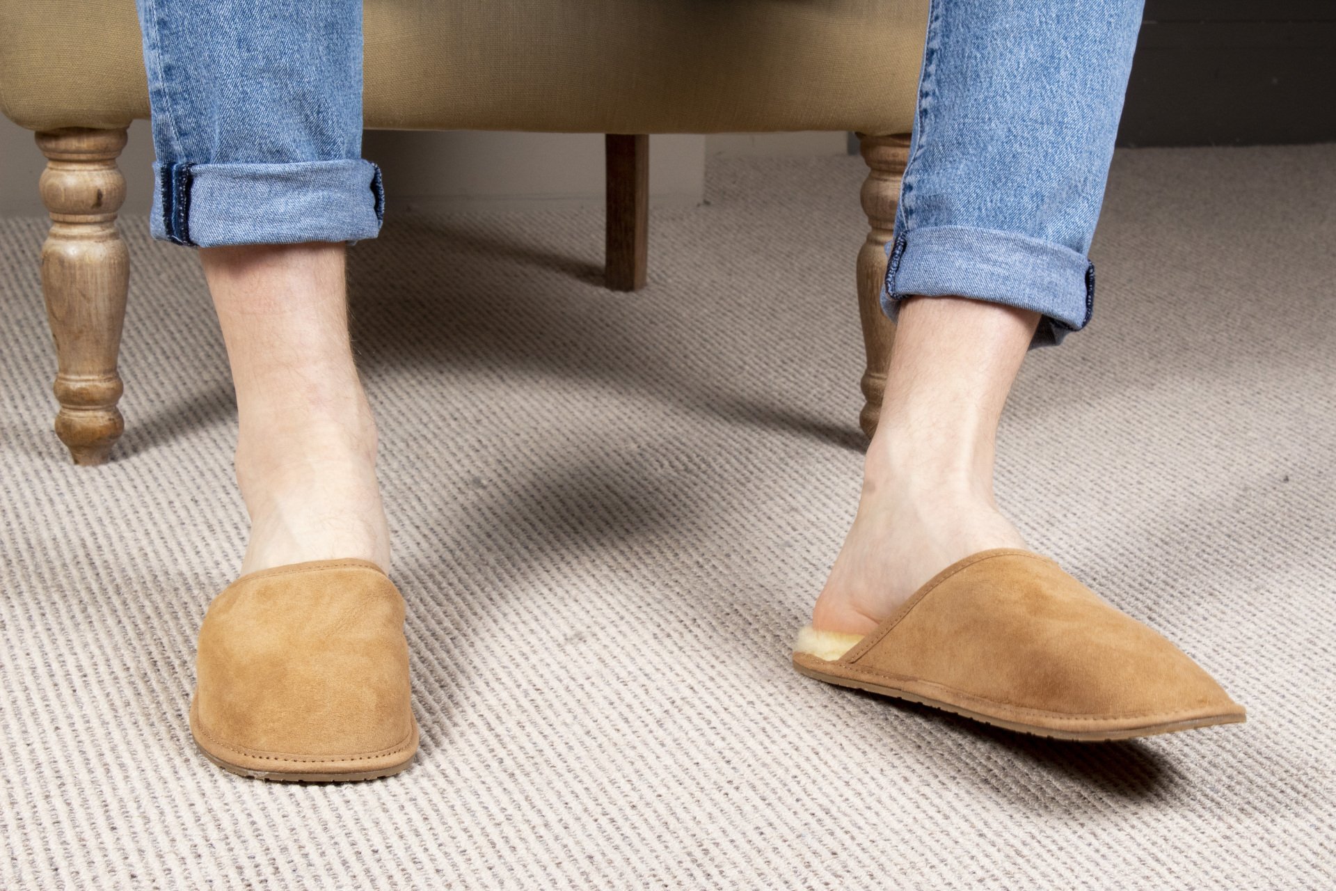 Mens Joseph Beige Slippers