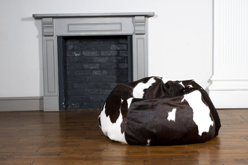 Brazilian Cowhide beanbag ‘brown&white’ Large