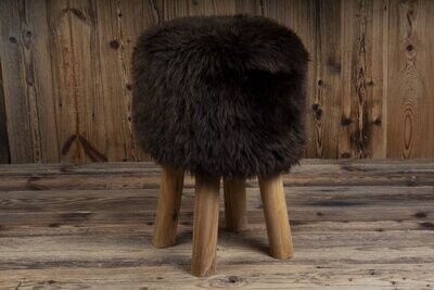 British Sheepskin Chunky Design Stool: Brown British Sheepskin Chunky Design Stool: Brown