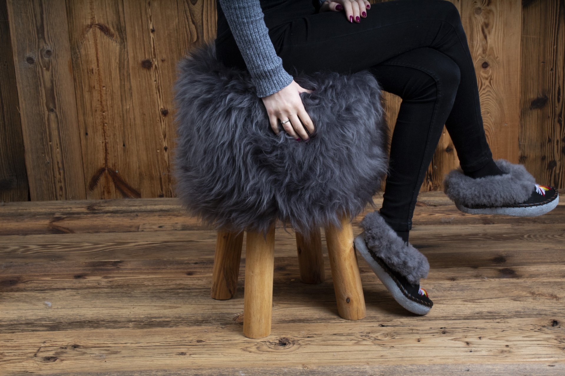 British Sheepskin stool