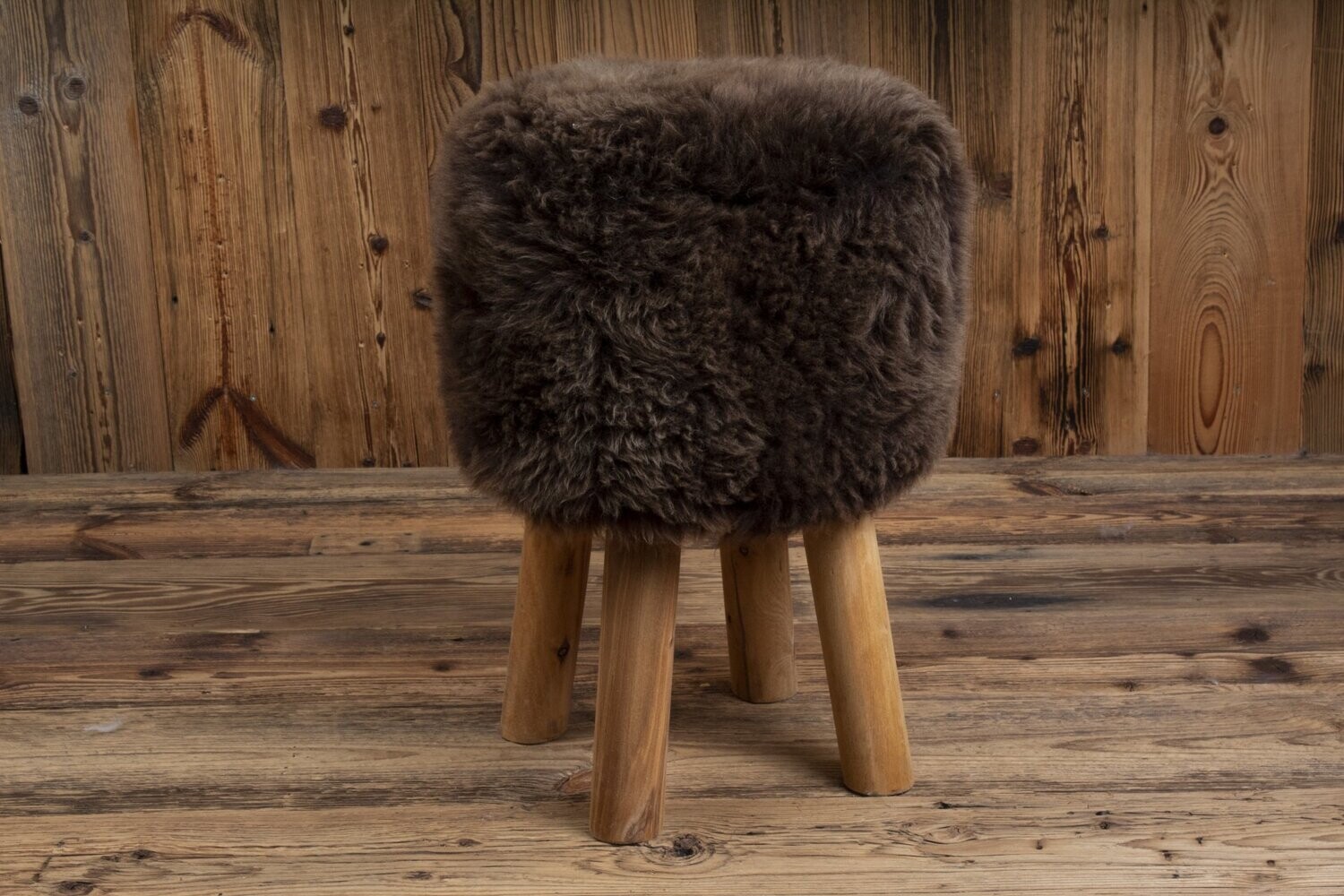 Rare British Sheepskin stool 'brown'