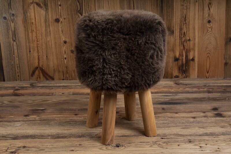 Rare British Sheepskin stool  'brown'