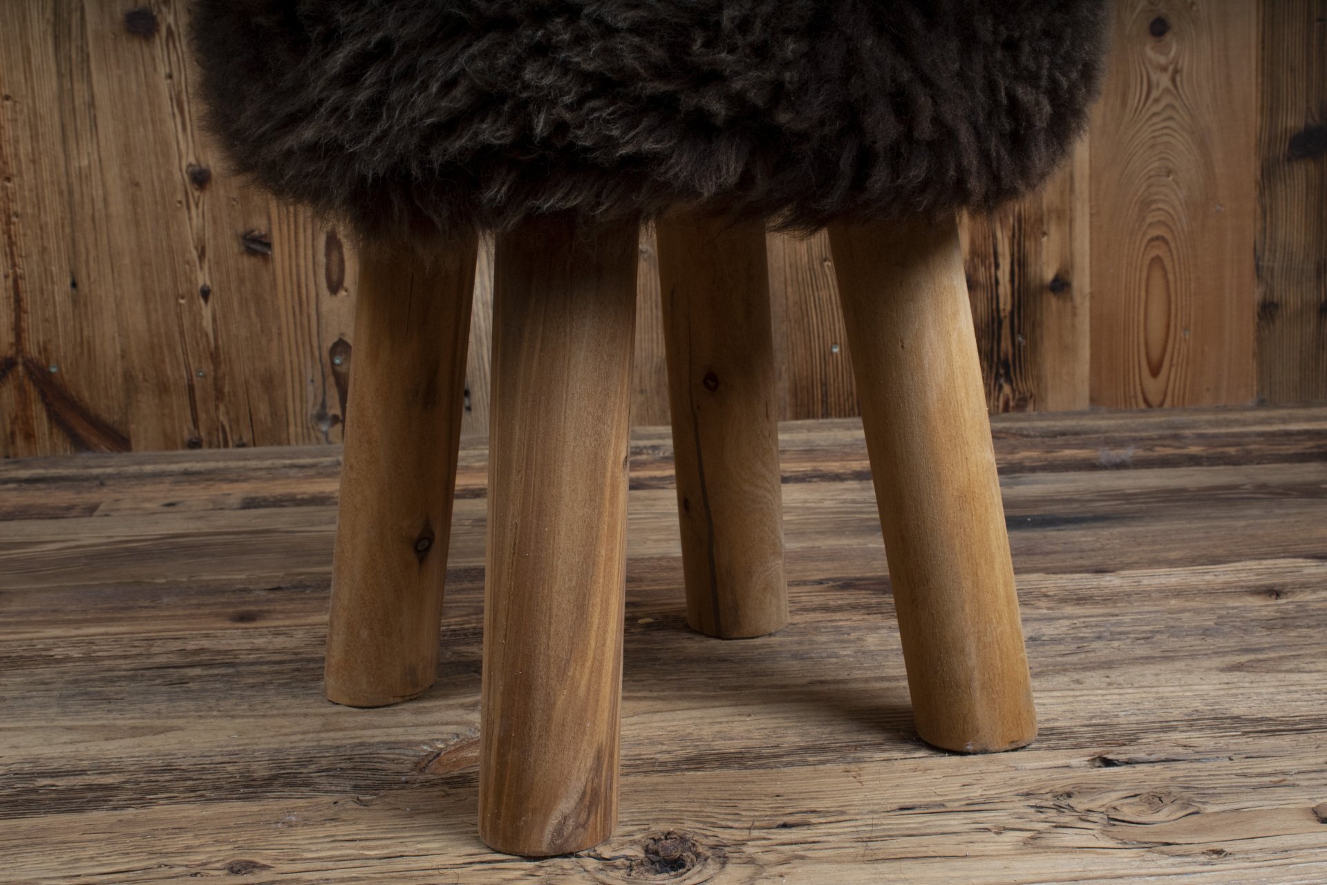 Rare British Sheepskin stool  'brown'