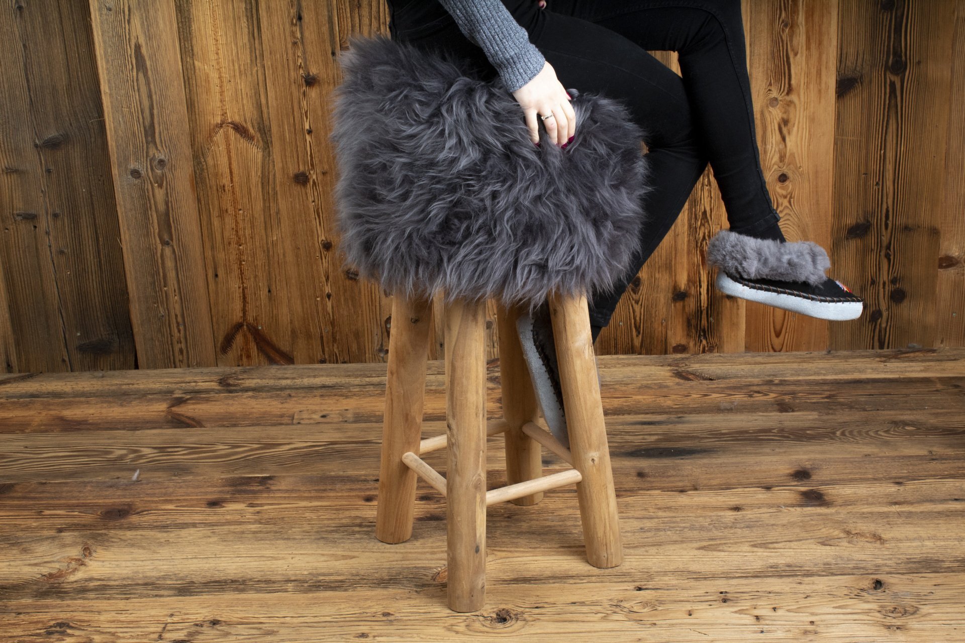 British Sheepskin Bar Stool