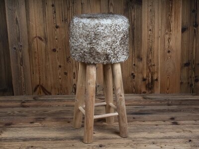 Gotland Sheepskin Bar stool 'brown&white' Gotland Sheepskin Bar stool 'brown&white'
