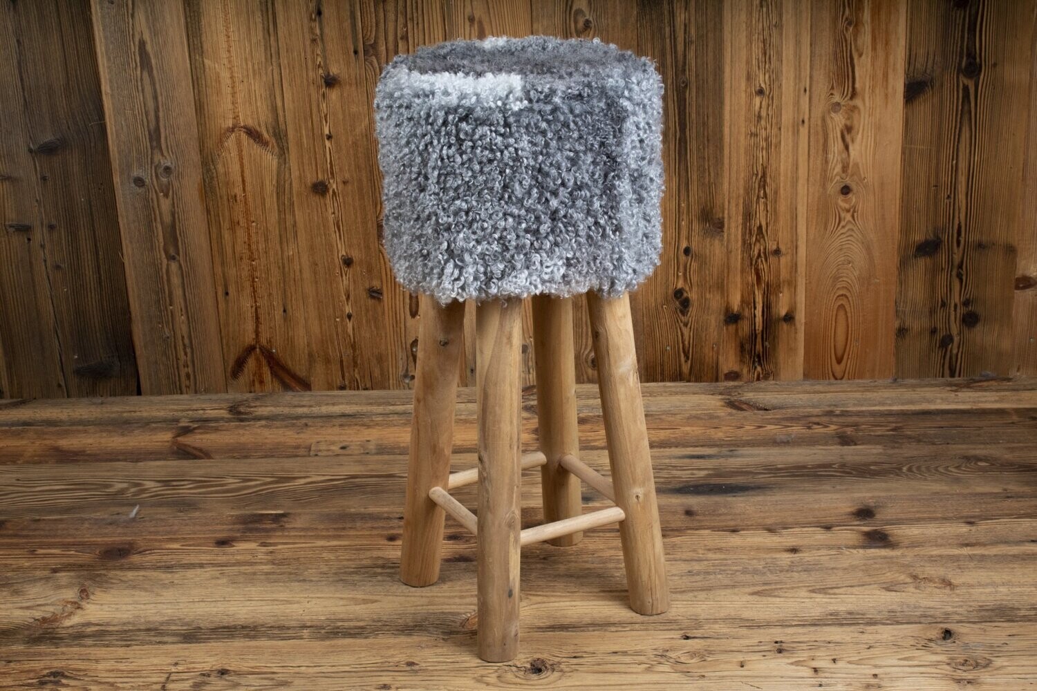 Gotland Sheepskin Bar stool 'grey'