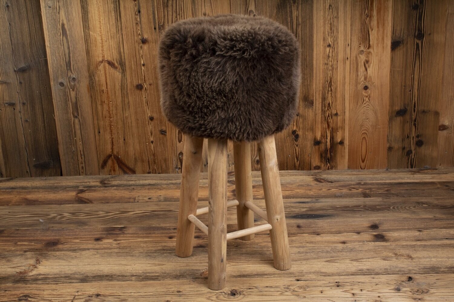 Rare British Sheepskin Bar stool 'brown'