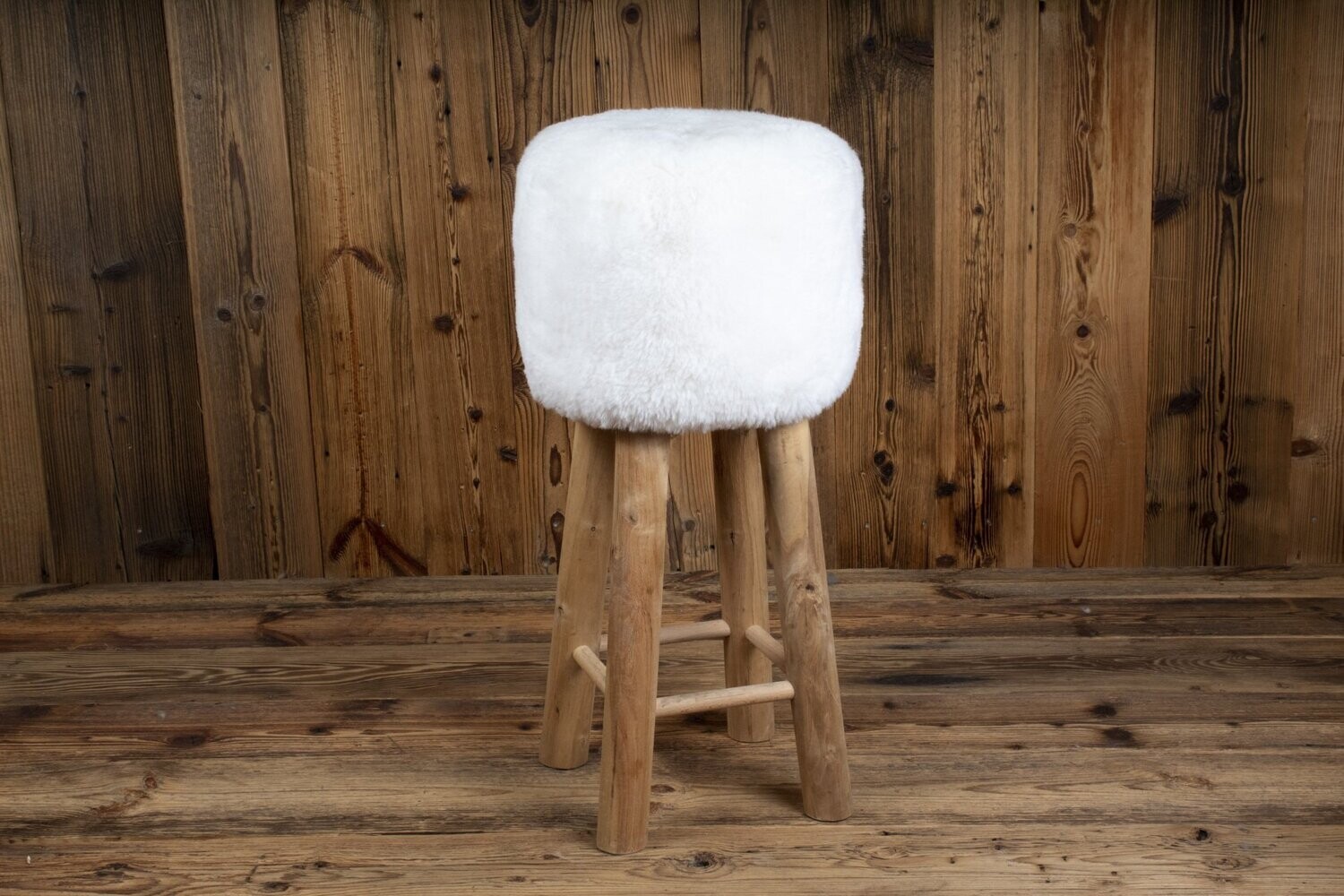 ShortWool Sheepskin Bar stool 'white'