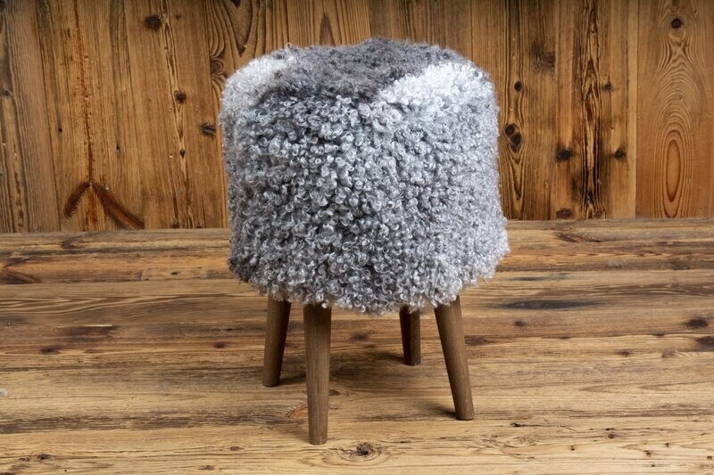 Gotland Sheepskin Classic Stool 'grey'
