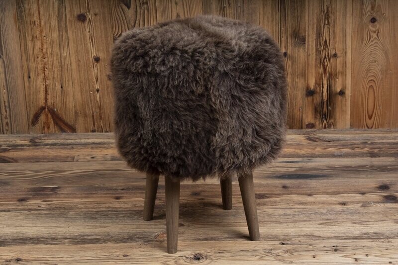 Rare British Sheepskin  Classic Stool 'brown'