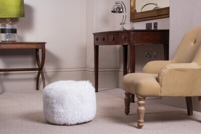 Short-Wool British Sheepskin Pouffe