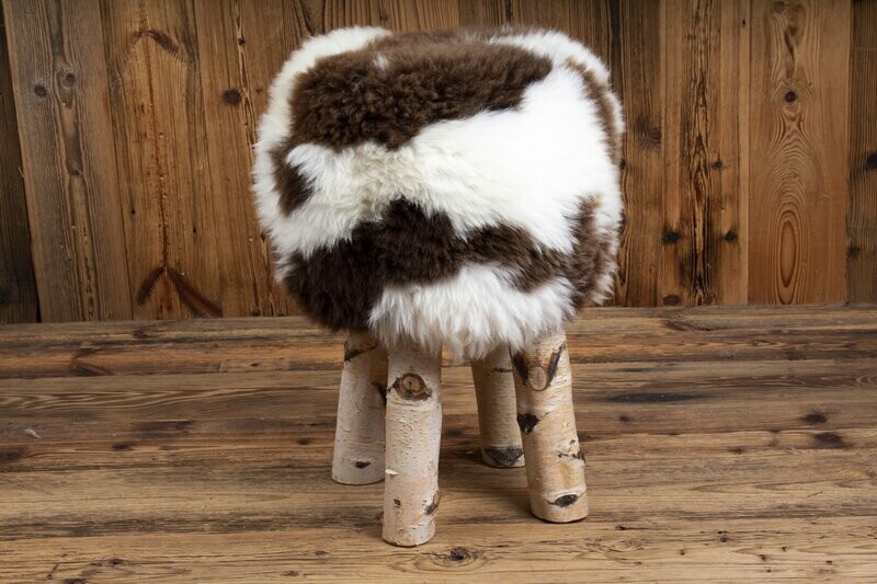 Jacob Sheepskin Stool 'silver birch'