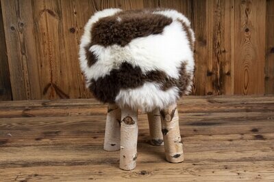 Jacob Sheepskin Stool 'silver birch'