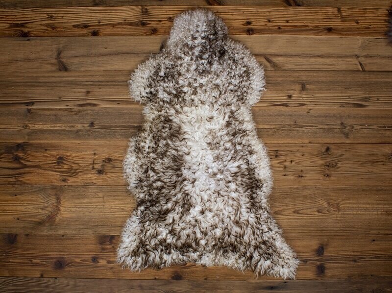 White&Brown Gotland Sheepskin #1