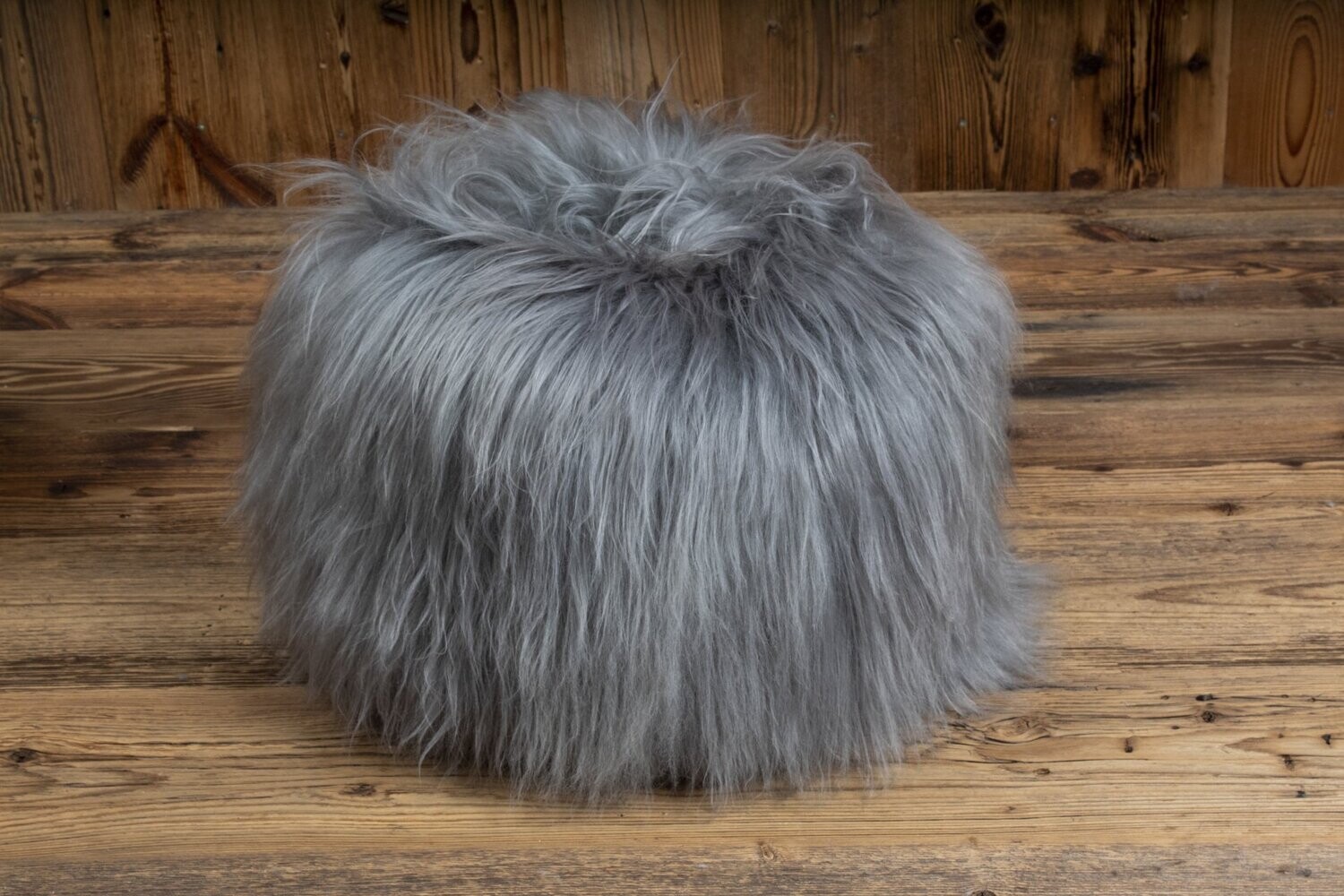 Icelandic Sheepskin Pouffe, Colour Options:: Grey