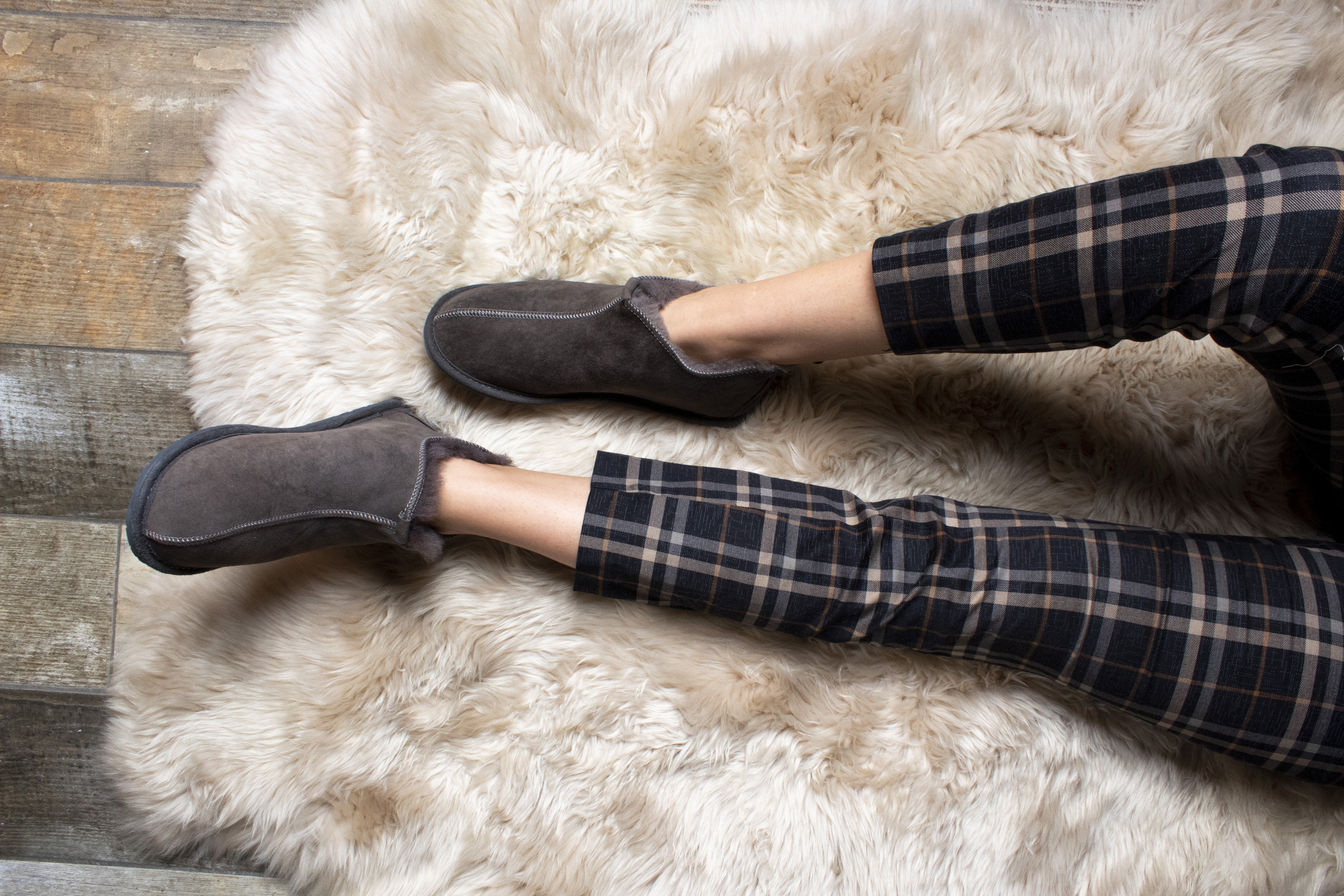 Womens Santa Grey Slippers