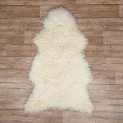 White Leicester Longwool Sheepskin #5