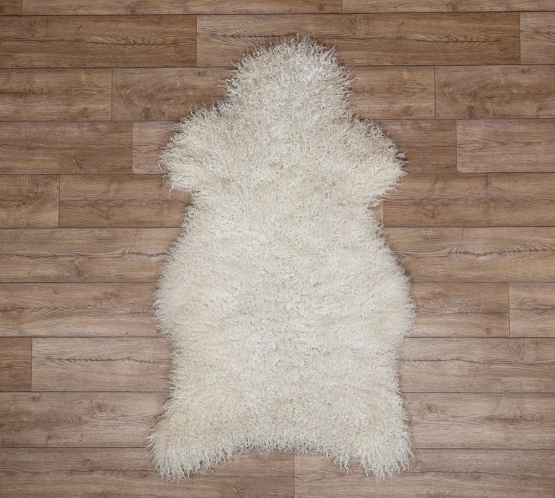 White Leicester Longwool Sheepskin #3