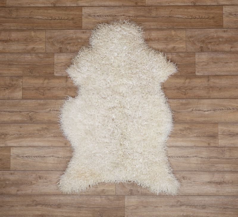 White Leicester Longwool Sheepskin #4