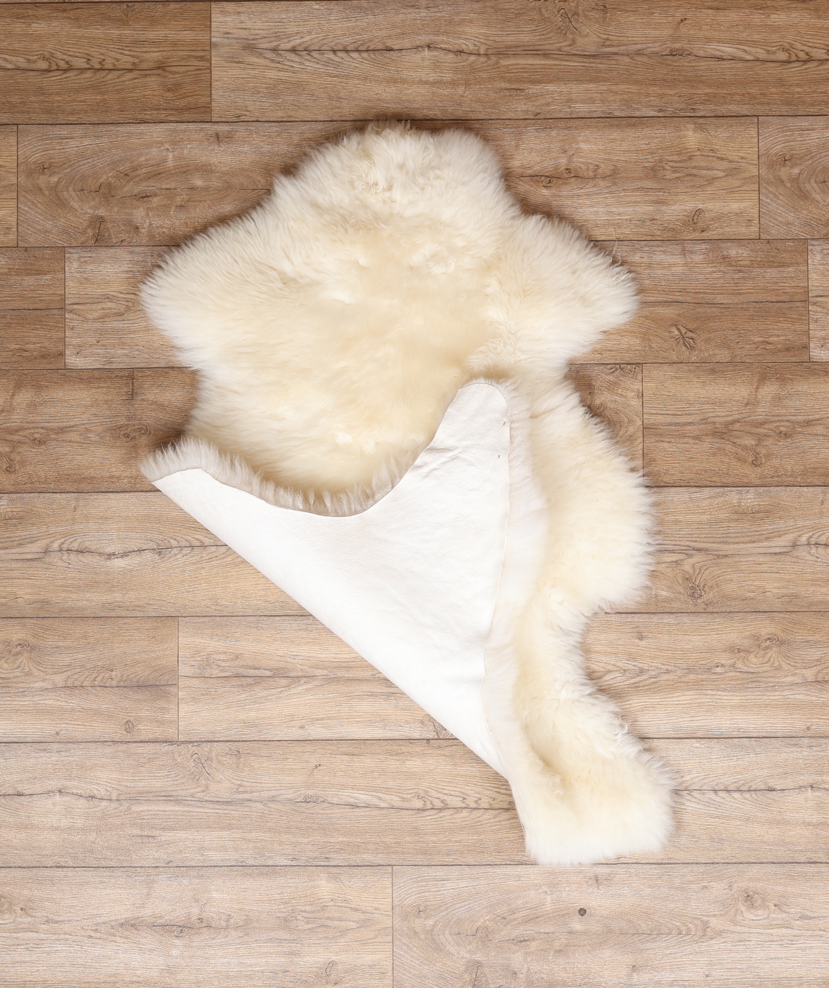 Natural White Sheepskin Rug #9