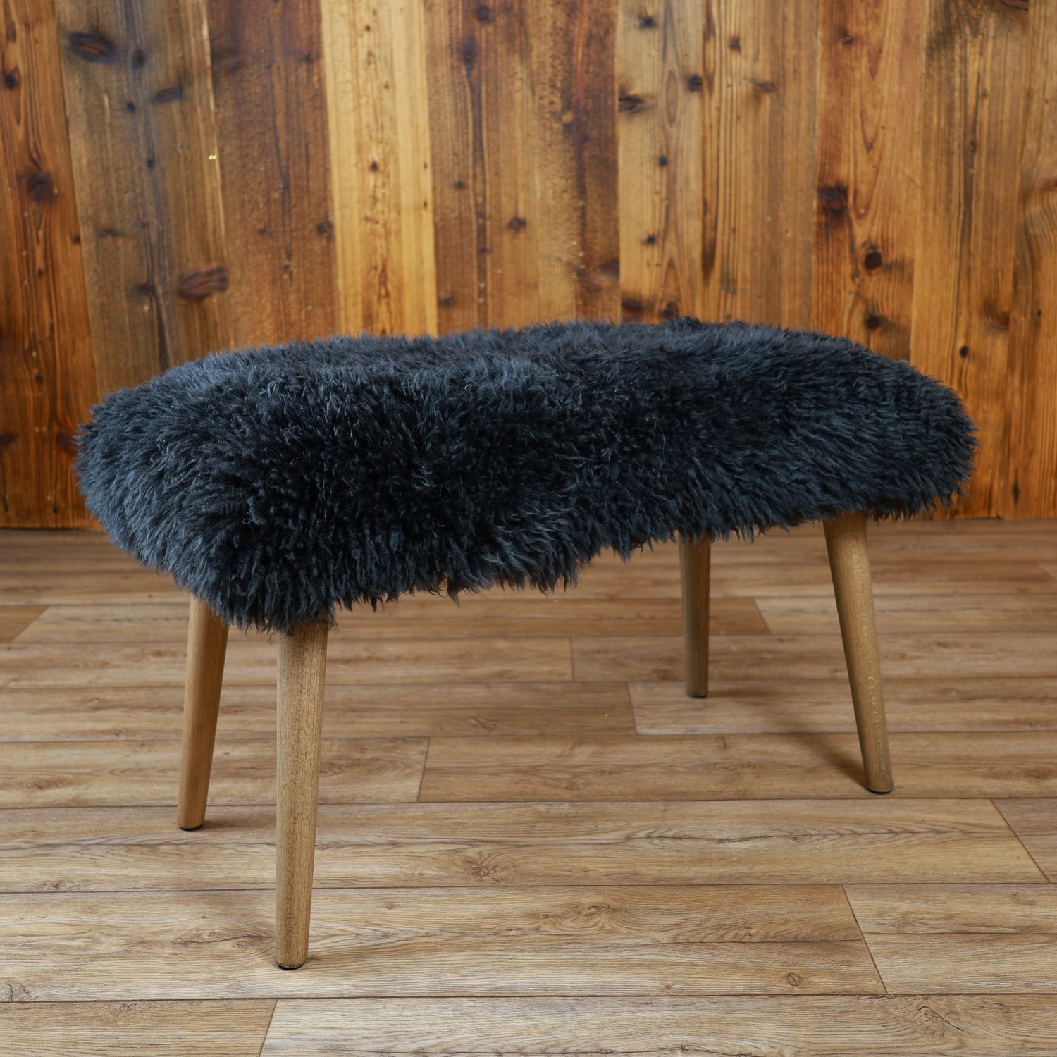 Sheepskin Bench | Curly Charcoal | Small
