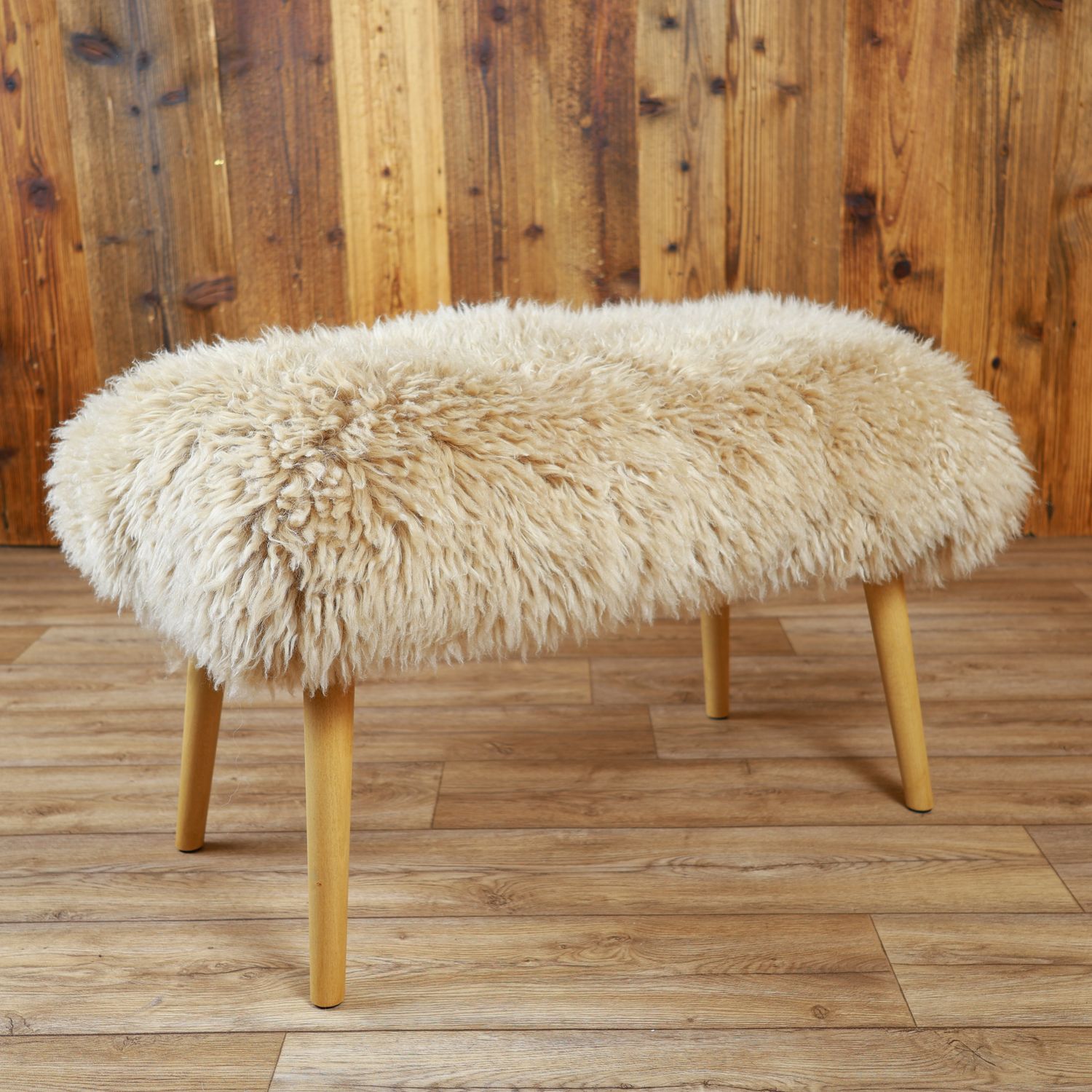 Sheepskin Bench | Curly Cappuccino | Small