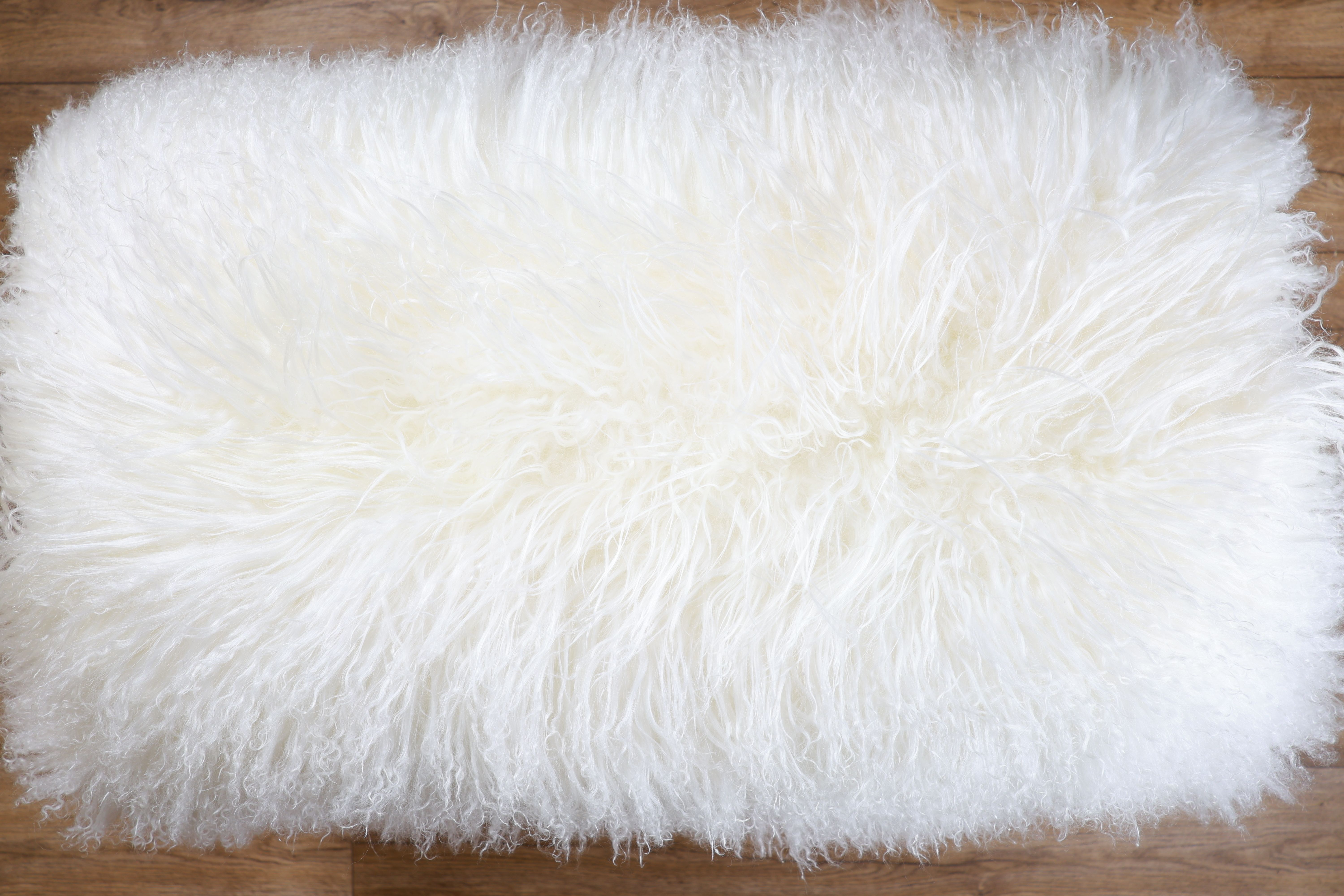 Sheepskin Bench | Mongolian White | Small