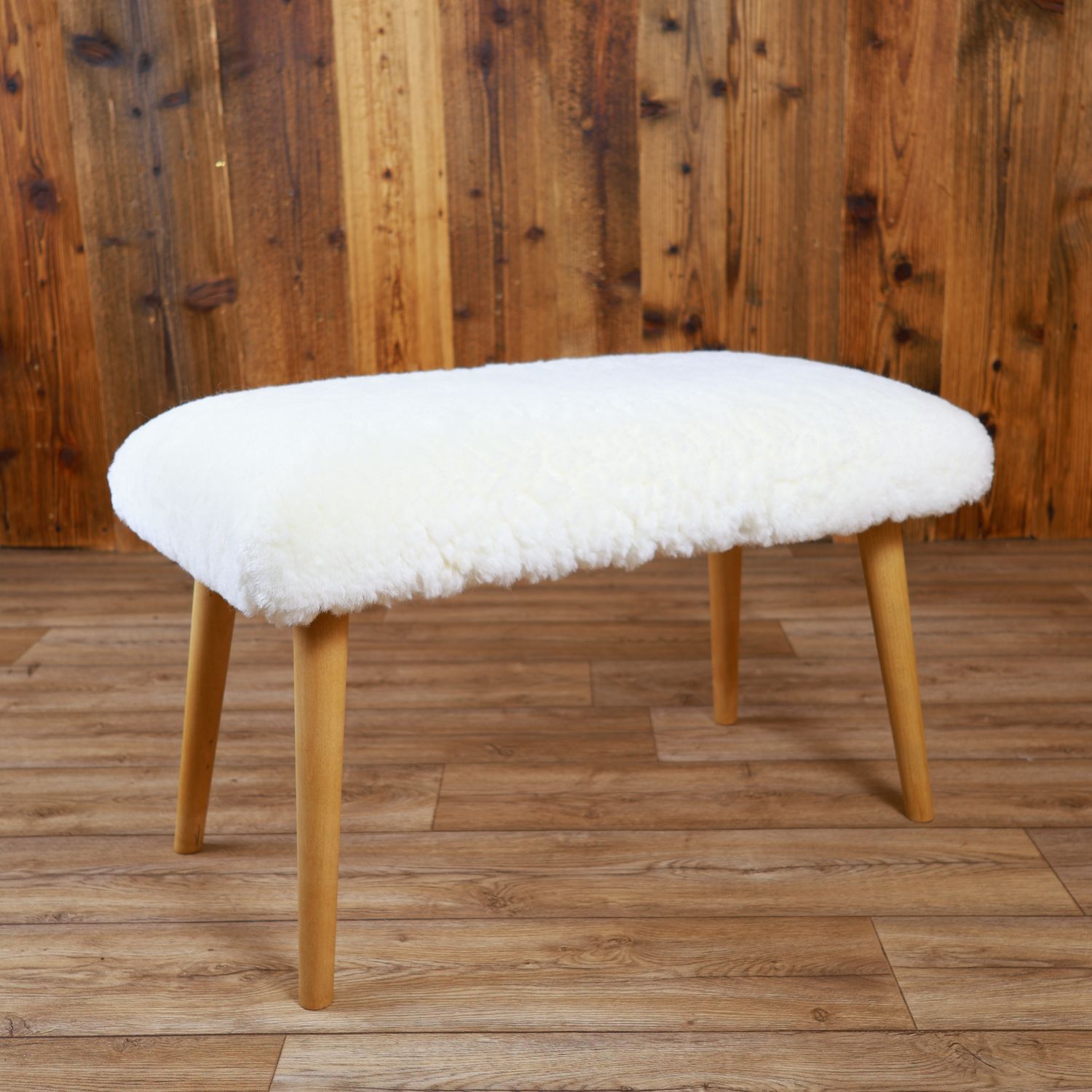 Sheepskin Bench | Sheared White | Small