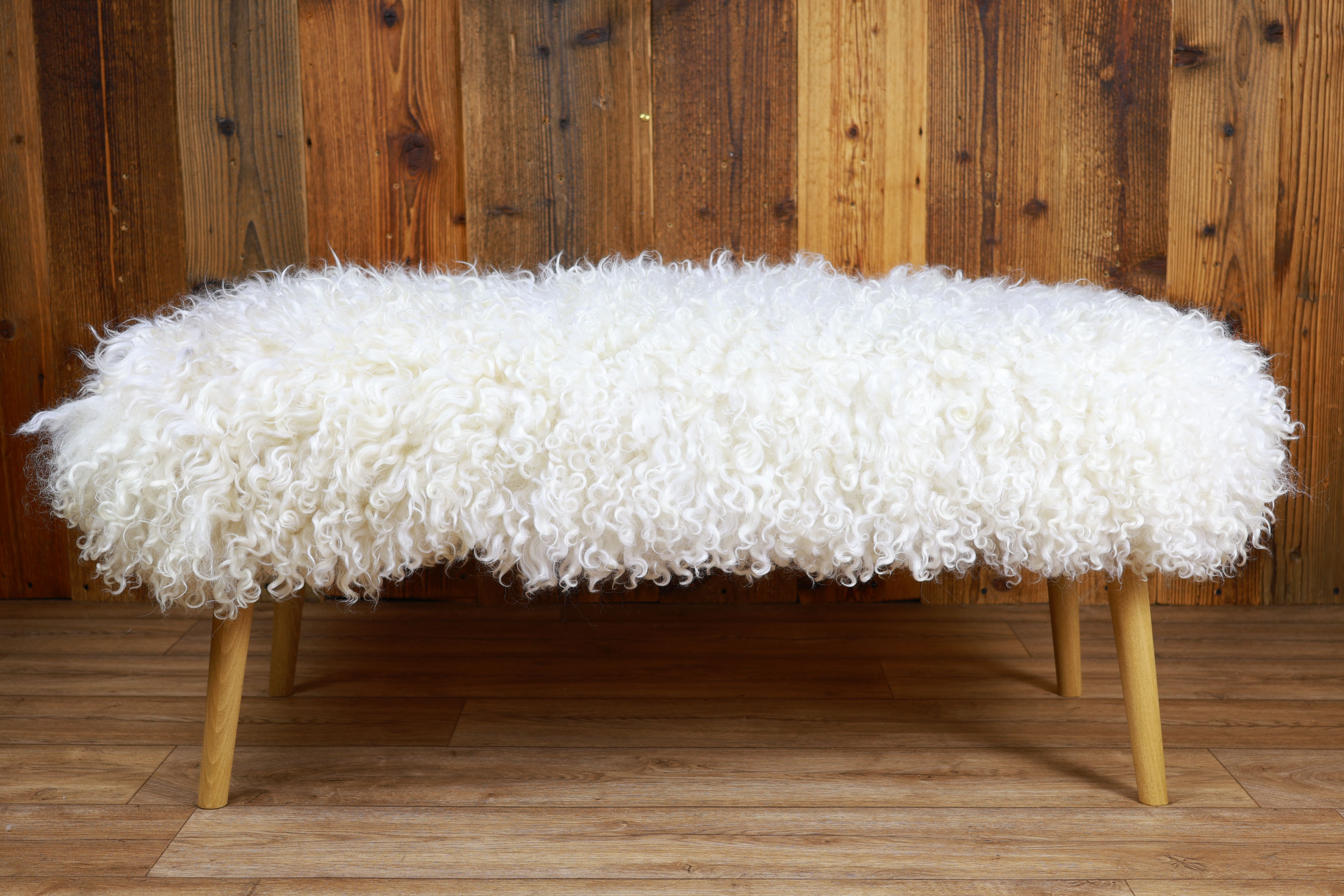 Sheepskin Bench | Cotswold White | Large