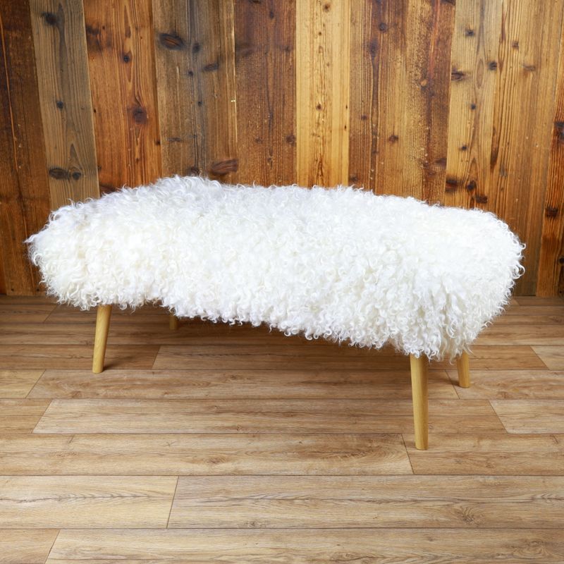 Sheepskin Bench | Cotswold White | Large