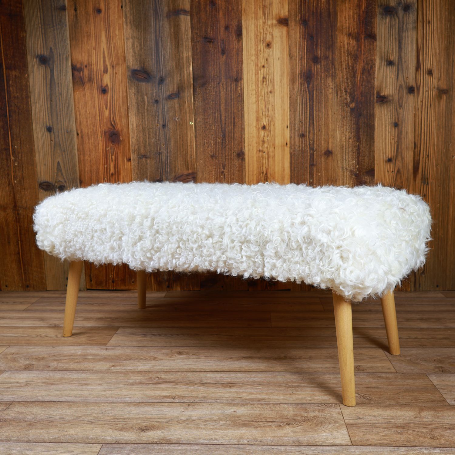 Sheepskin Bench | Gotland White | Large