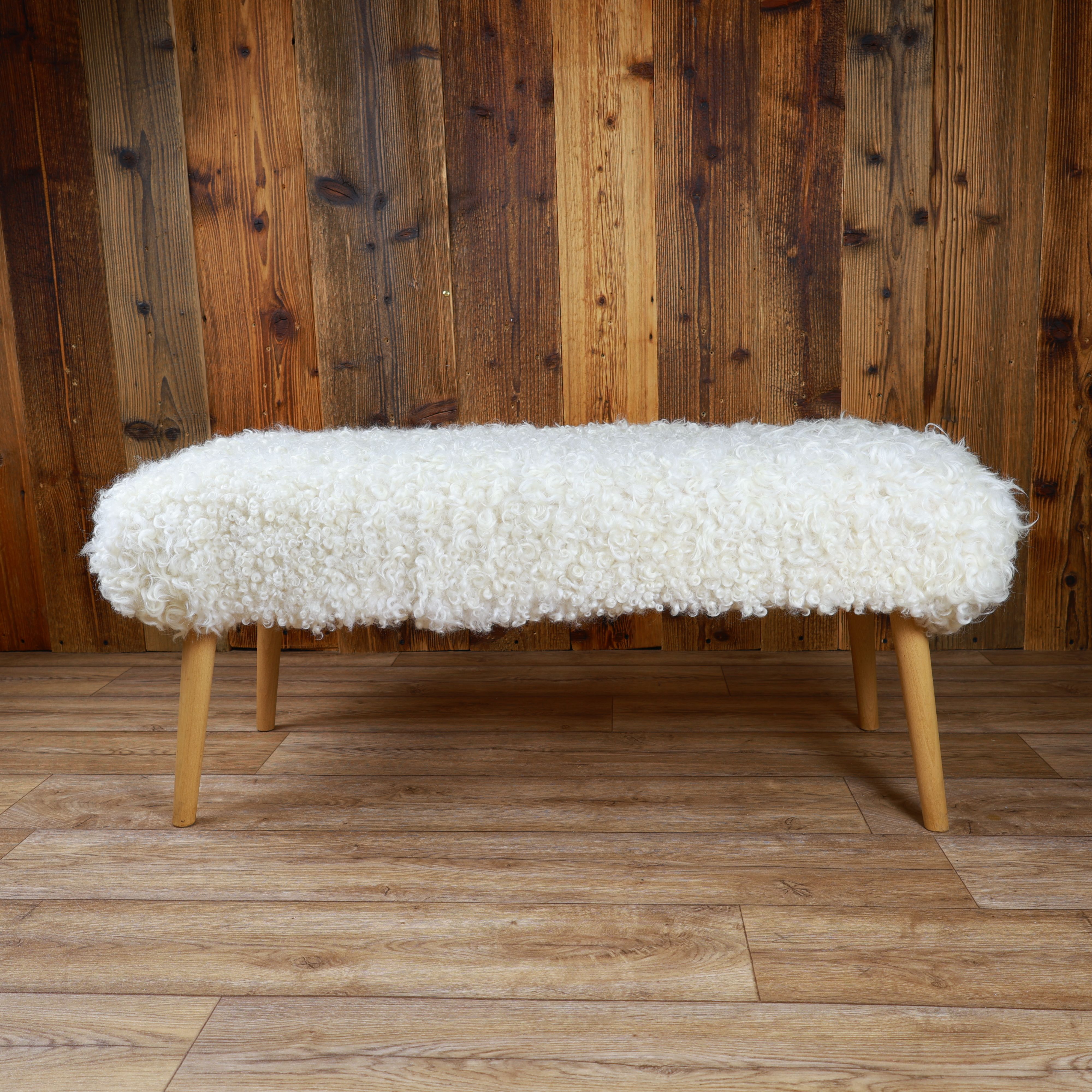 Sheepskin Bench | Gotland White | Large
