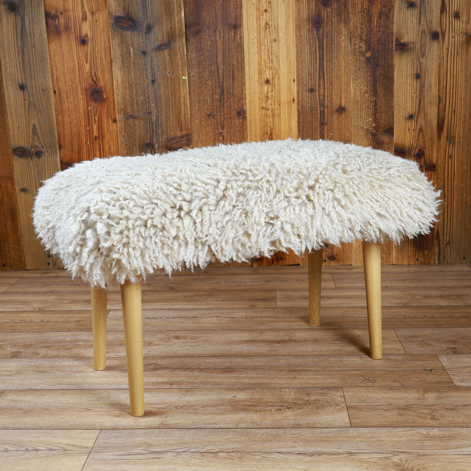 Sheepskin Bench | Curly Cappuccino | Small