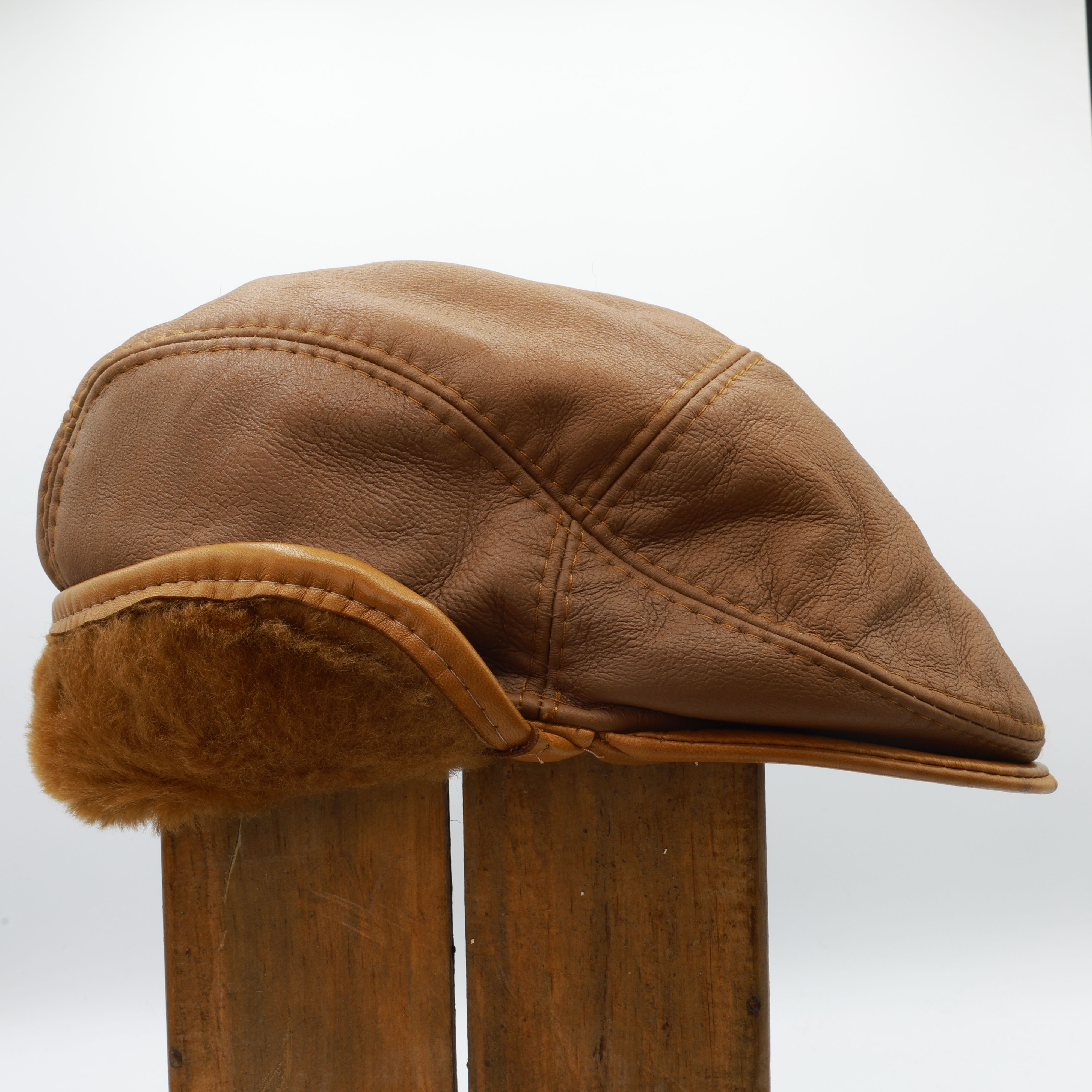 Sheepskin Leather Cap