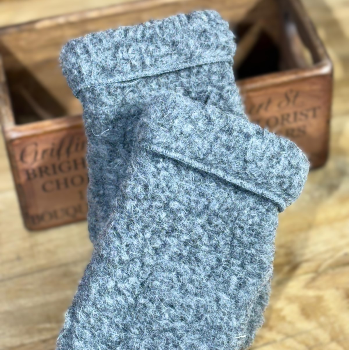 100% Wool Mittens | Grey
