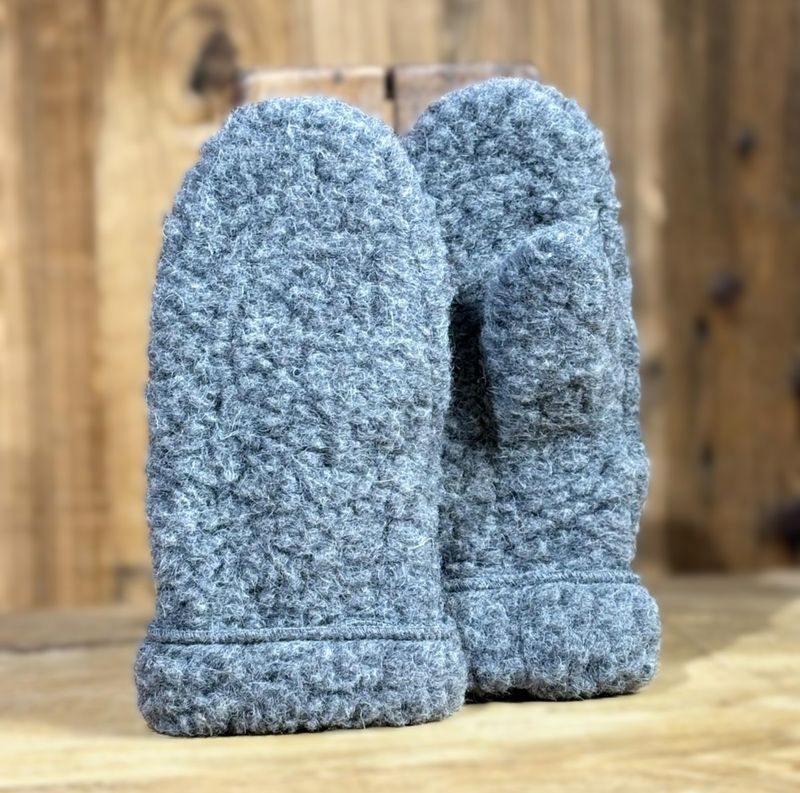100% Wool Mittens | Grey