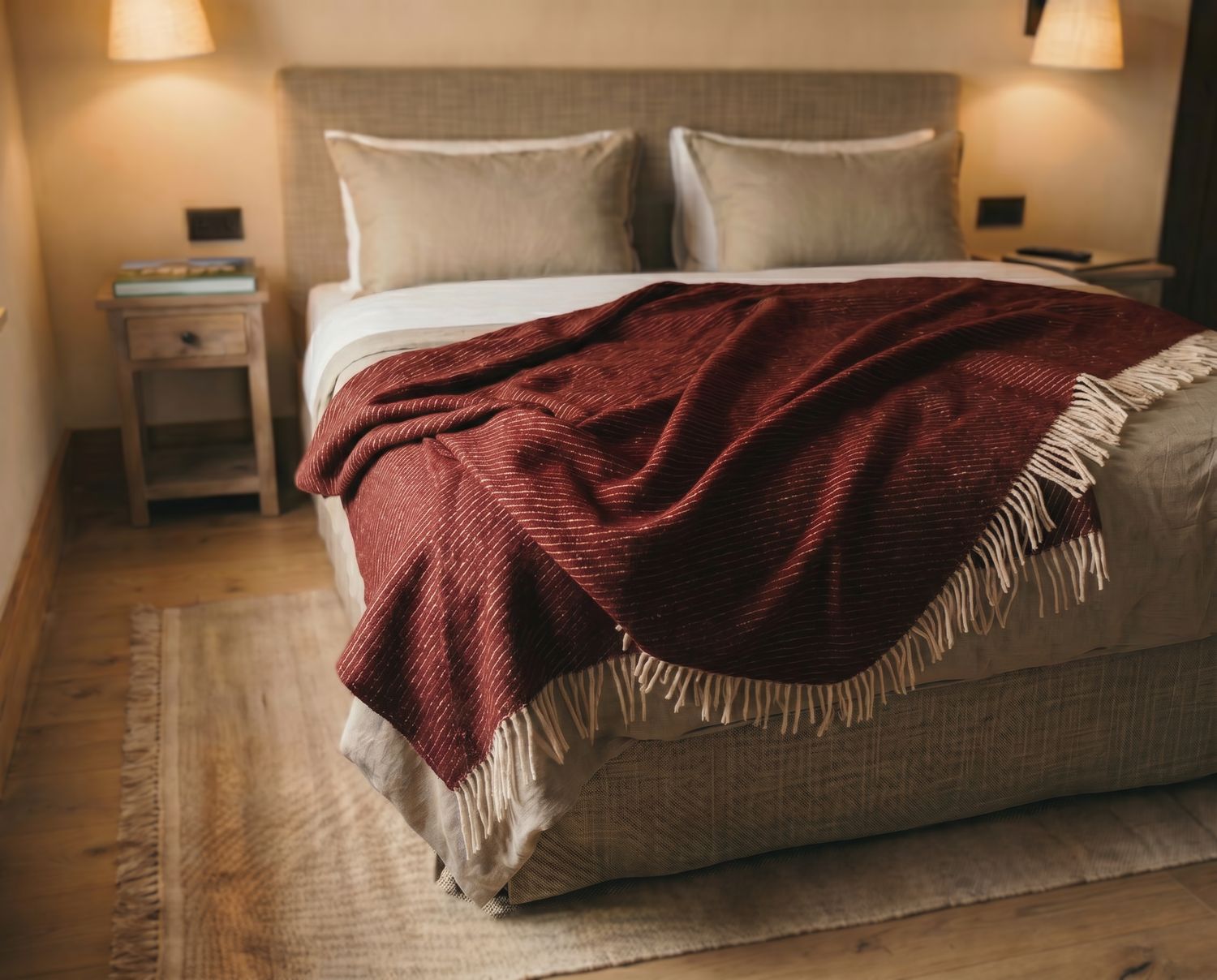 Burgundy | Full Weight | Diagonal Weave
