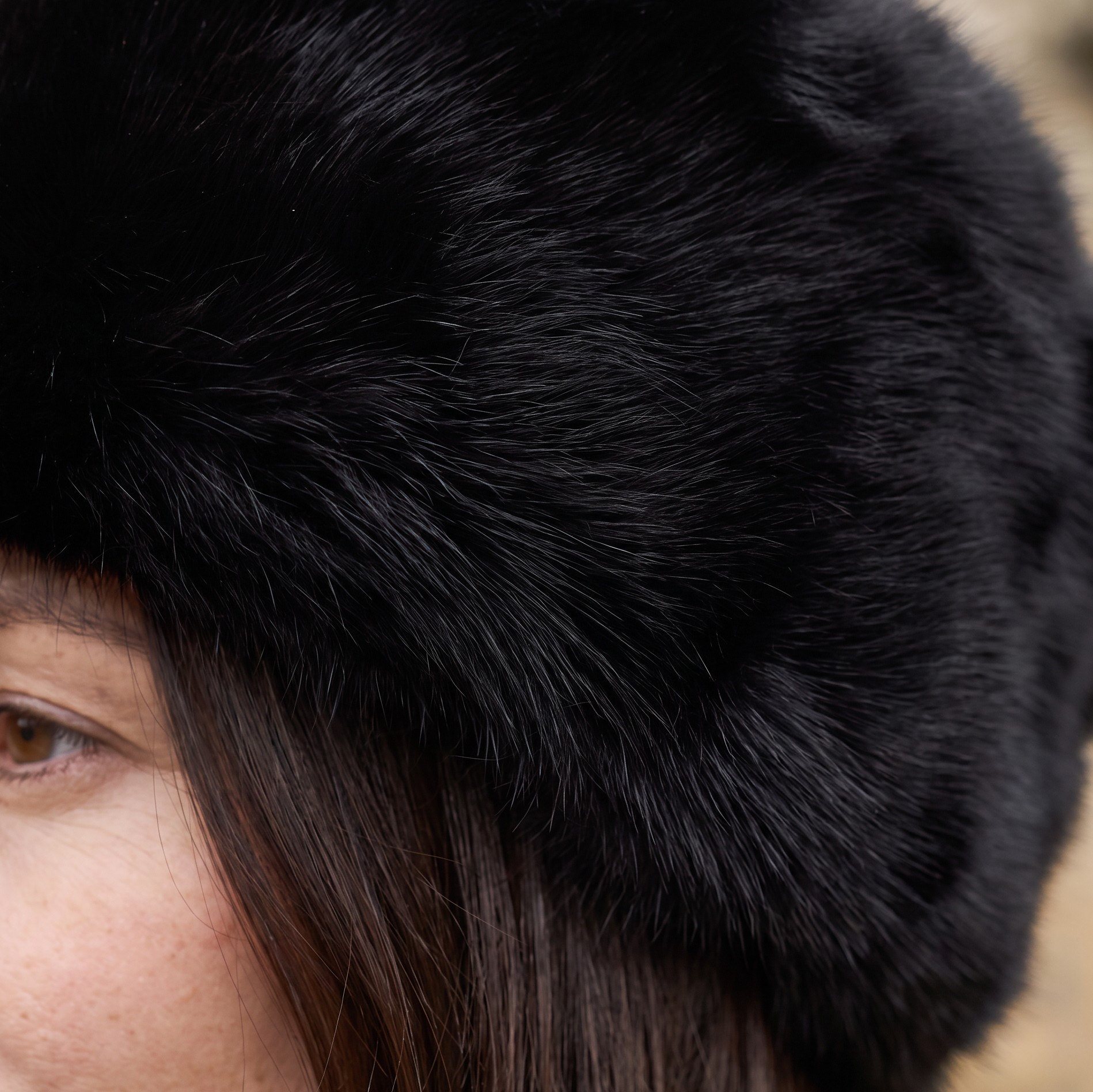Black Toscana Shearling | Pillbox Hat | Reversible