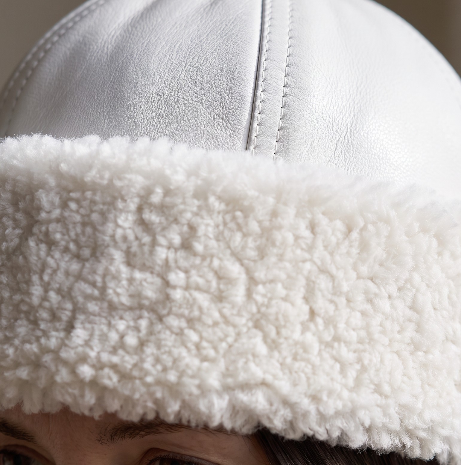 Ivory White | Shearling hat
